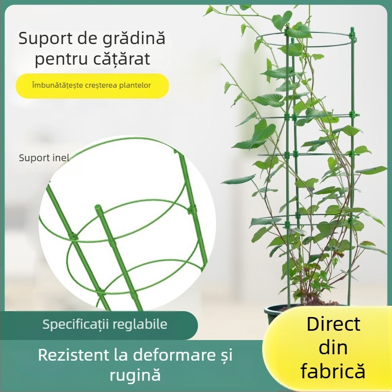 Suport reglabil pentru plante cățărătoare din țeavă de oțel cu acoperire din plastic