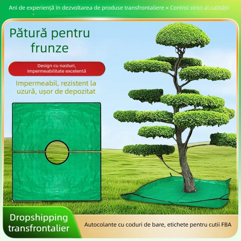 Pătură de colectare a frunzelor pentru grădină, impermeabilă, depozitare peisaj, unelte de grădină, verde