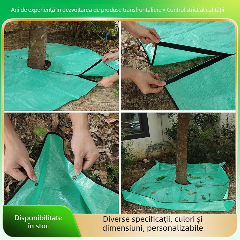 Pătură de colectare a frunzelor pentru grădină, impermeabilă, depozitare peisaj, unelte de grădină, verde