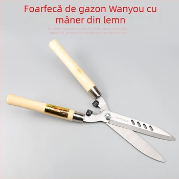 Foarfece de grădină cu mâner din lemn – tăiere gazon, tăiere arbuști și modelare plante