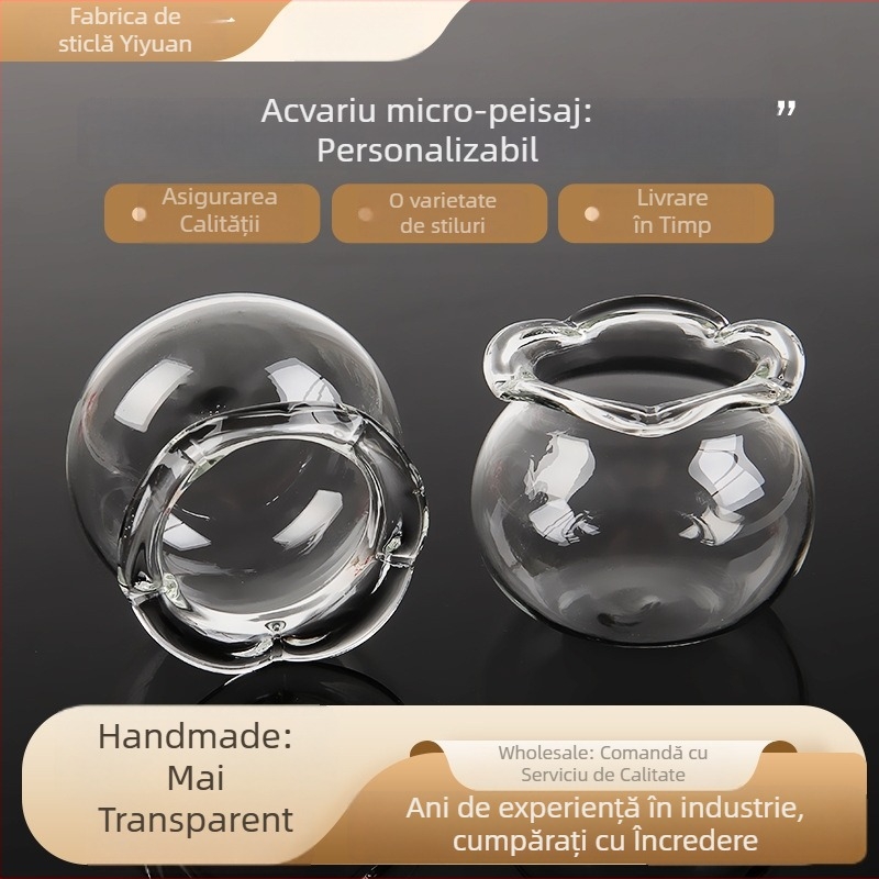 Acvariu din sticlă cu peisaj micro, recipient ecologic simplu pentru casă și birou, imprimare de logo posibilă