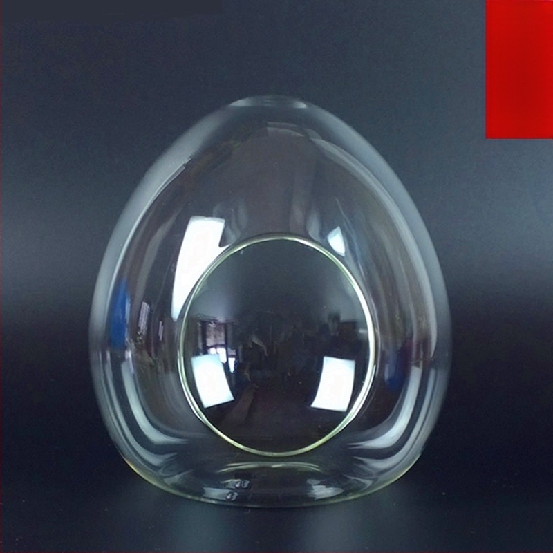 Mini sticlă în formă de ou pentru mușchi - sticlă borosilikat înaltă, turnare manuală, personalizabilă, suprafață lustruită