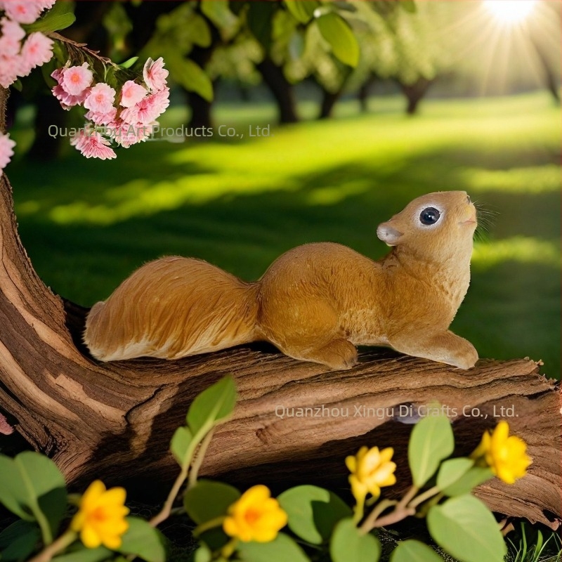 Pandantiv din rășină cu veveriță, ornament peisaj mini pentru grădină și curte