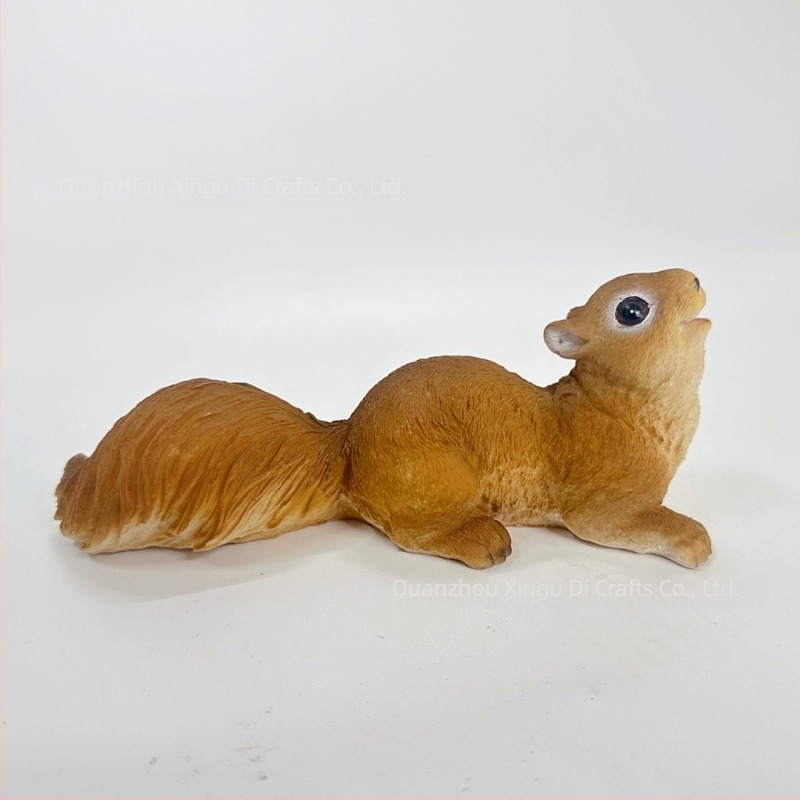 Pandantiv din rășină cu veveriță, ornament peisaj mini pentru grădină și curte
