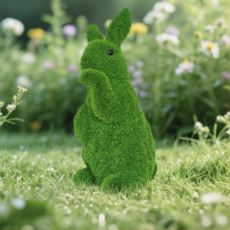Iepure din rășină cu mușchi artificial pentru grădină – artă modernă, Eden