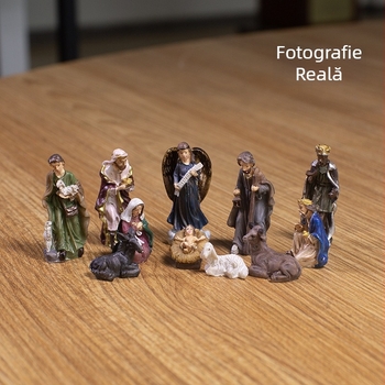 Figurine miniatură din rășină pentru micro-peisaje — ambalaj din carton, cadou gata de oferit