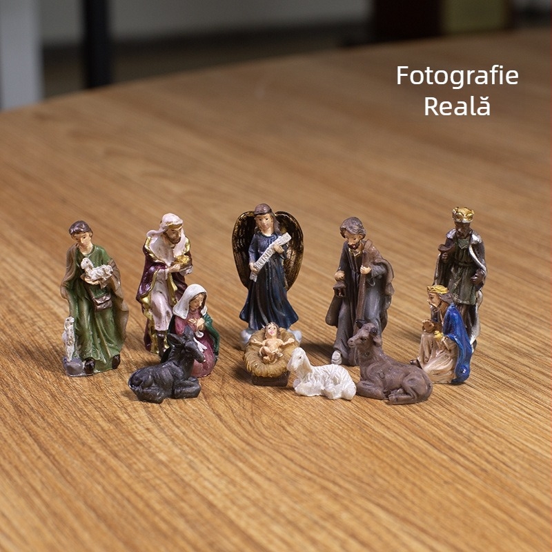 Figurine miniatură din rășină pentru micro-peisaje — ambalaj din carton, cadou gata de oferit
