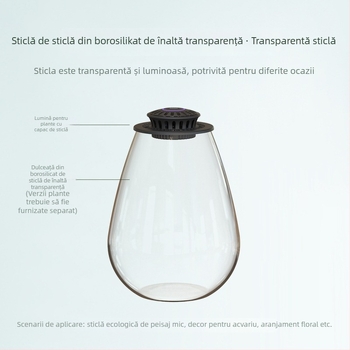 Fanong Kit Lumină pentru plante cu sticlă borosilicată în formă de picătură pentru micro peisaj ecologic