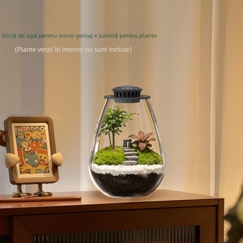 Fanong Kit Lumină pentru plante cu sticlă borosilicată în formă de picătură pentru micro peisaj ecologic