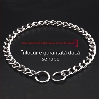 Guler metalic pentru câini cu lanț P, anti-mușcare, rezistent la explozie, pentru Malinois, German Shepherd și Labrador