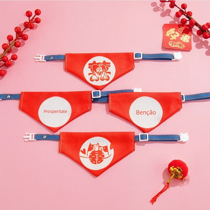 Șal-bib pentru pisici la nuntă — model cu litere, material nețesut, stil cartoon, logo și culoare personalizabile