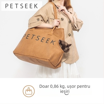 Geantă din piele pentru pisici și câini mici — geantă crossbody portabilă, respirabilă