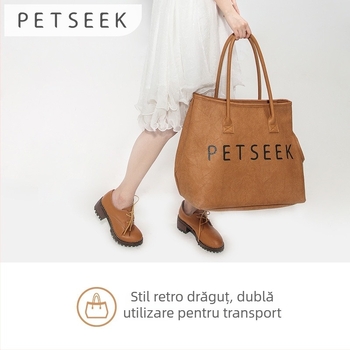 Geantă din piele pentru pisici și câini mici — geantă crossbody portabilă, respirabilă