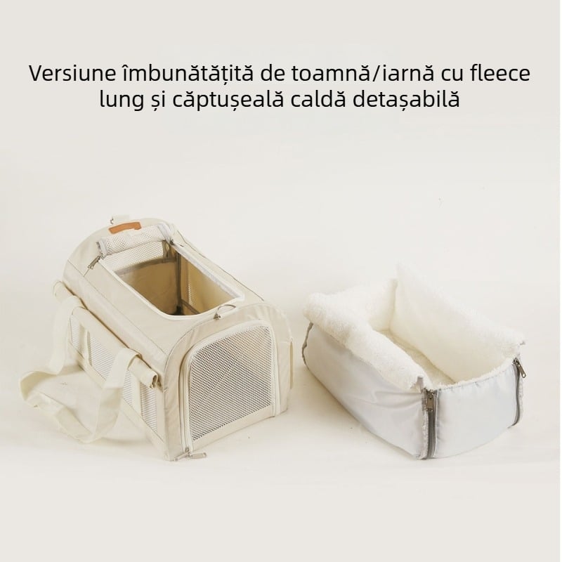 Geantă pentru animale de companie pentru ieșiri — căldură de iarnă, ușoară, capacitate mare, anti-stres, Oxford Cloth