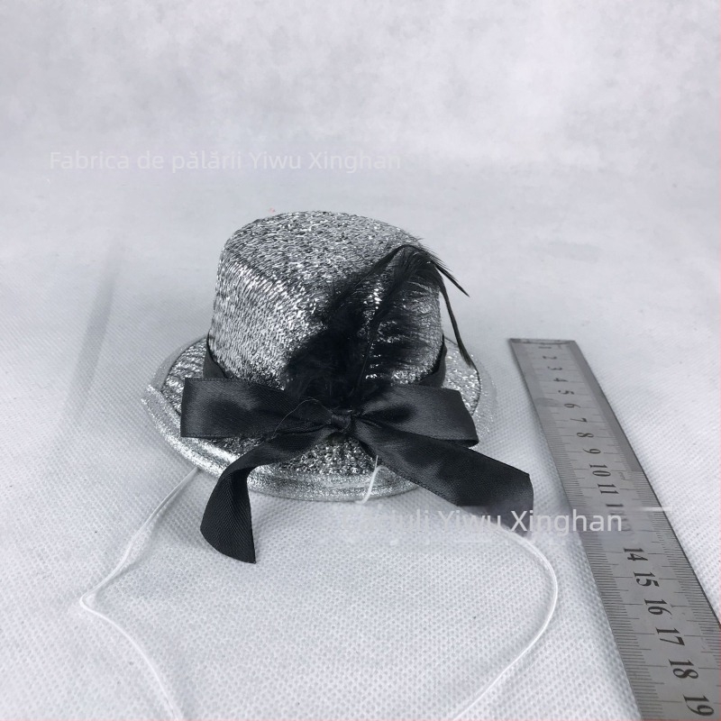 Șapcă de cowboy pentru animale de companie (pisici și câini), model monocrom, material din lână/felt, țesătură simplă, imprimare, stil britanic