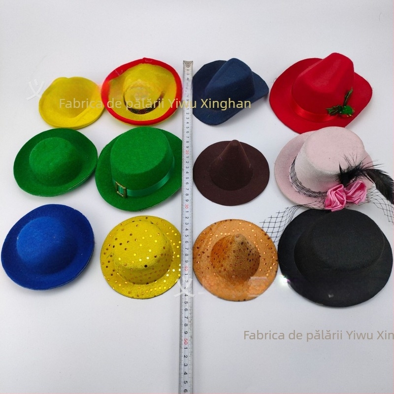 Șapcă de cowboy pentru animale de companie (pisici și câini), model monocrom, material din lână/felt, țesătură simplă, imprimare, stil britanic