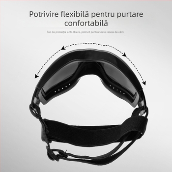 Ochelari pentru câini cu UV rezistenți, reglabil; stil casual; materiale PC, TPU și bandă din nailon