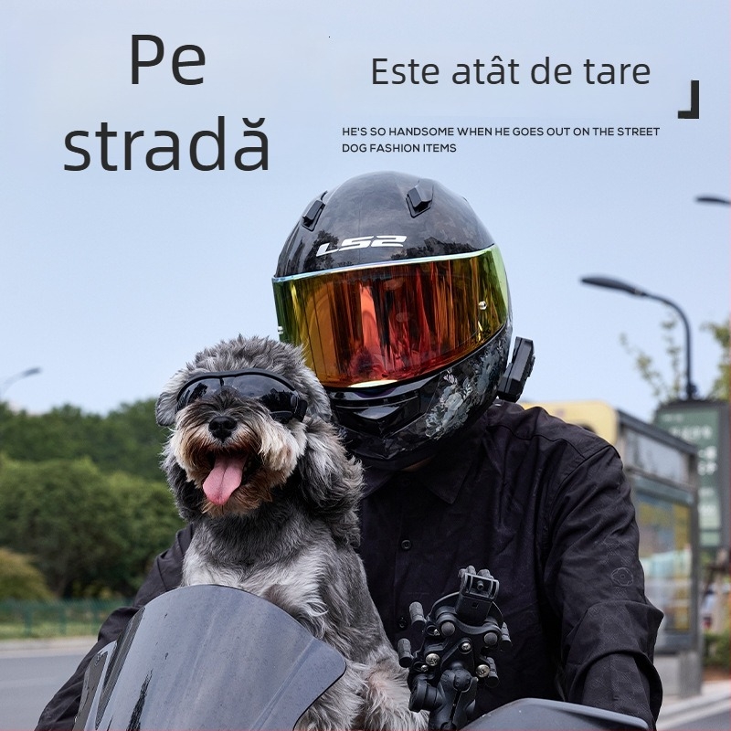 Ochelari pentru câini cu UV rezistenți, reglabil; stil casual; materiale PC, TPU și bandă din nailon