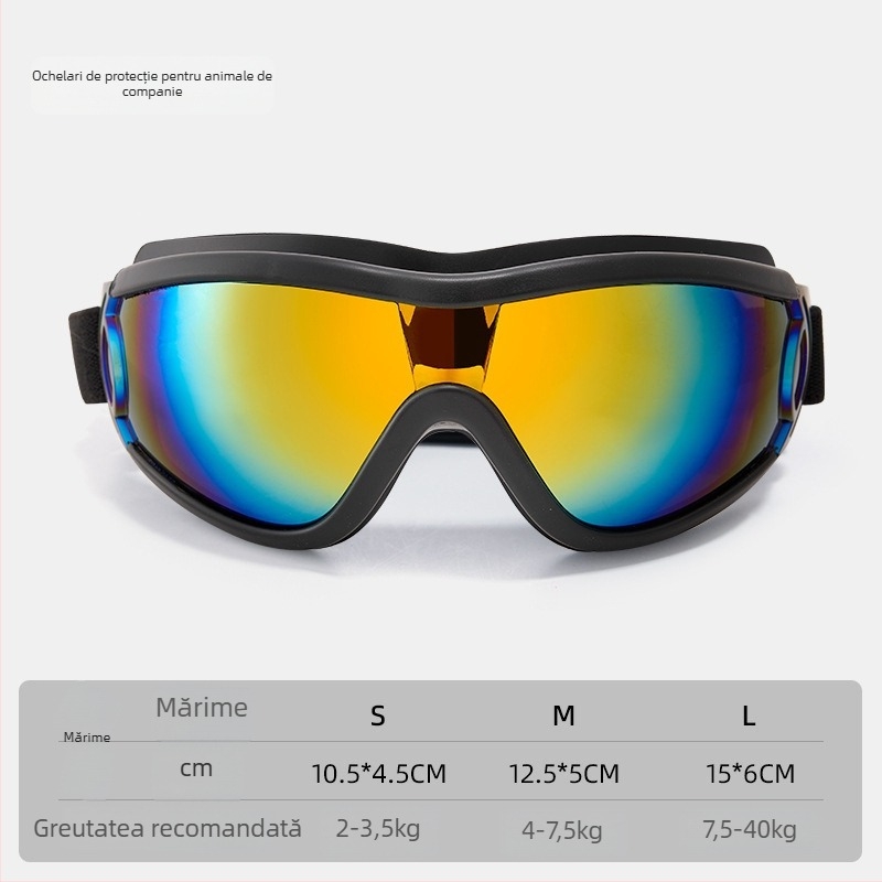 Ochelari pentru câini cu UV rezistenți, reglabil; stil casual; materiale PC, TPU și bandă din nailon