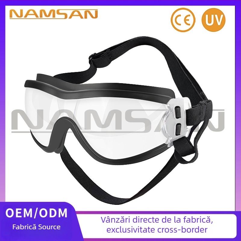 Ochelari pentru câini cu lentile policarbonate, ramă din cauciuc, impermeabili, rezistenți la vânt, protecție UV
