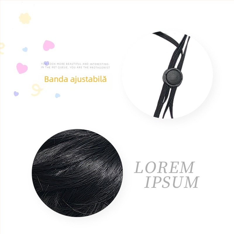 Perucă pentru animale de companie cu coadă dublă — Liha, sârmă rezistentă la temperaturi ridicate, potrivire universală, stil casual