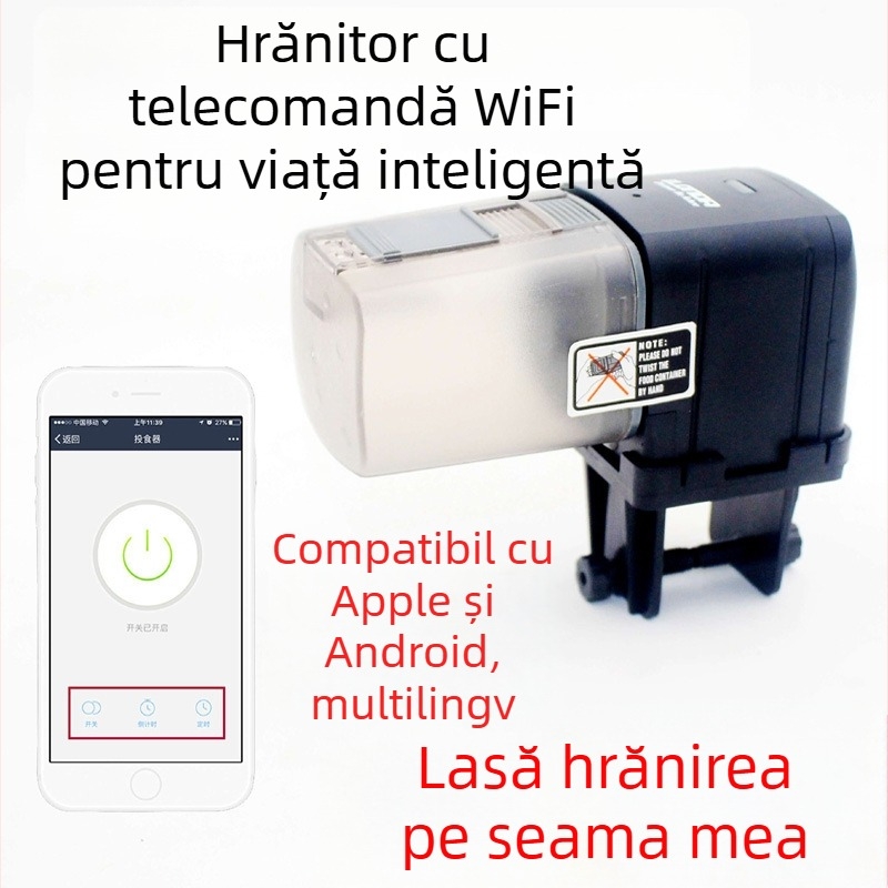 Hrănitor pentru acvariu cu control WiFi de la distanță, hrănire automată (Material: Plastic; Greutate: 276 g; Brand: Green; Mărci private autorizate: Da)