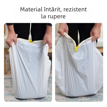 Saci pentru gunoiul litierei pisicii, HDPE îngroșat, cu șnur, de unică folosință, pachet 50