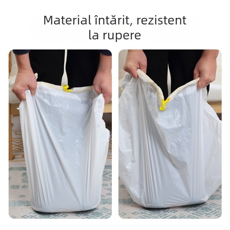 Saci pentru gunoiul litierei pisicii, HDPE îngroșat, cu șnur, de unică folosință, pachet 50