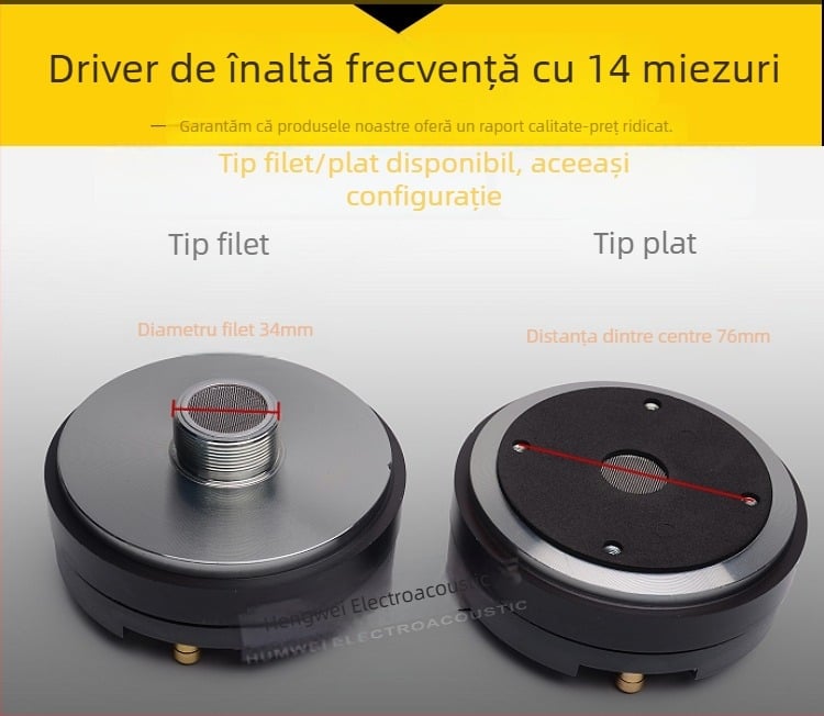 Cap driver tweeter de înaltă calitate cu horn, bobină tweeter 44,4, difuzor profesionist pentru scenă