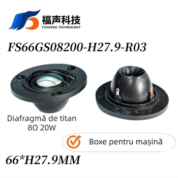 FUET tweeter cu diafragmă de mătase, magnet neodimiu, 2,5 inchi, 8 Ω, 20 W, 66 mm, pentru mașină