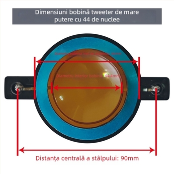 Tweeter cu 44 nuclee, horn și bobină, difuzor cu membrană din polimer, diametru 44,5 mm pentru sunet de scenă puternic