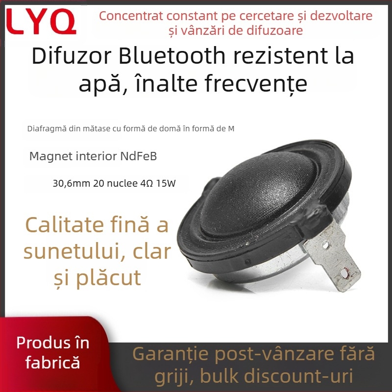 Boxă Bluetooth cu diafragmă de mătase, bobină în mișcare, circuit magnetic intern, IPX7 rezistență la apă