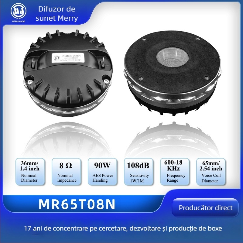 MR65T08N 8Ω high-frequency horn tweeter, 90W, 600-18000 Hz, 108 dB, THD 0.1%