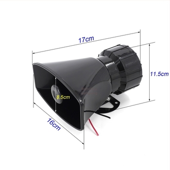 Corn de alarmă fără fir cu patru tonuri, 12V, pentru mașini și motociclete, model KX-5008, 100W, 4Ω, 120–150 dB, telecomandă