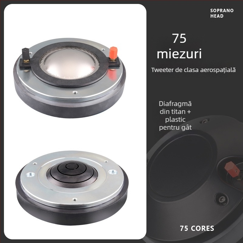 Driver de înaltă frecvență cu magnetism aerospațial, diafragmă din titan pur, circuit magnetic înfășurat pentru frecvențe înalte, pentru sunet profesional, compatibil cu configurație cu un singur sau dublu driver.