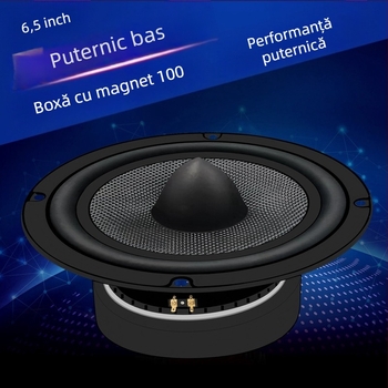 Subwoofer pentru audio auto cu diafragmă din fibră de carbon, impedanță de 8 Ω, putere 30/50 W, design coaxial compozit, răspuns în frecvență 10–30000 Hz