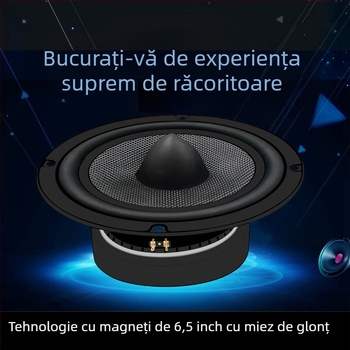 Subwoofer pentru audio auto cu diafragmă din fibră de carbon, impedanță de 8 Ω, putere 30/50 W, design coaxial compozit, răspuns în frecvență 10–30000 Hz