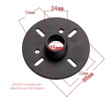 Adaptor pentru difuzor de înalte cu port cu filet extern și cap flanșă, Aluminiu, Model 1#