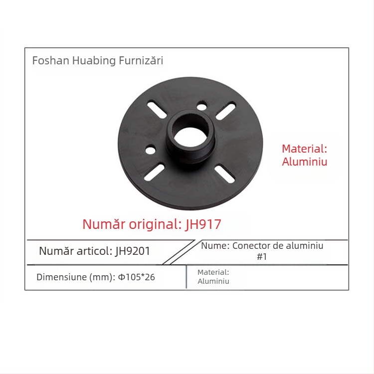 Adaptor pentru difuzor de înalte cu port cu filet extern și cap flanșă, Aluminiu, Model 1#