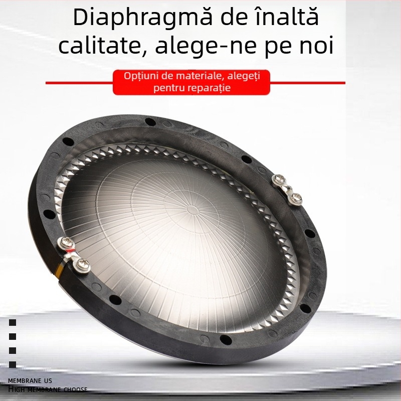 Modul diafragmă pentru tweeter cu bobină pentru difuzor — diafragmă din titan pur; circuit magnetic: bobină pentru înalte frecvențe; aplicații: echipamente audio mari
