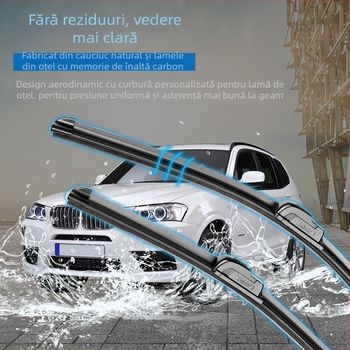 Ștergător fără ramă, cu interfață universală în formă de U, pentru mașini electrice și camioane; ștergere pe o parte