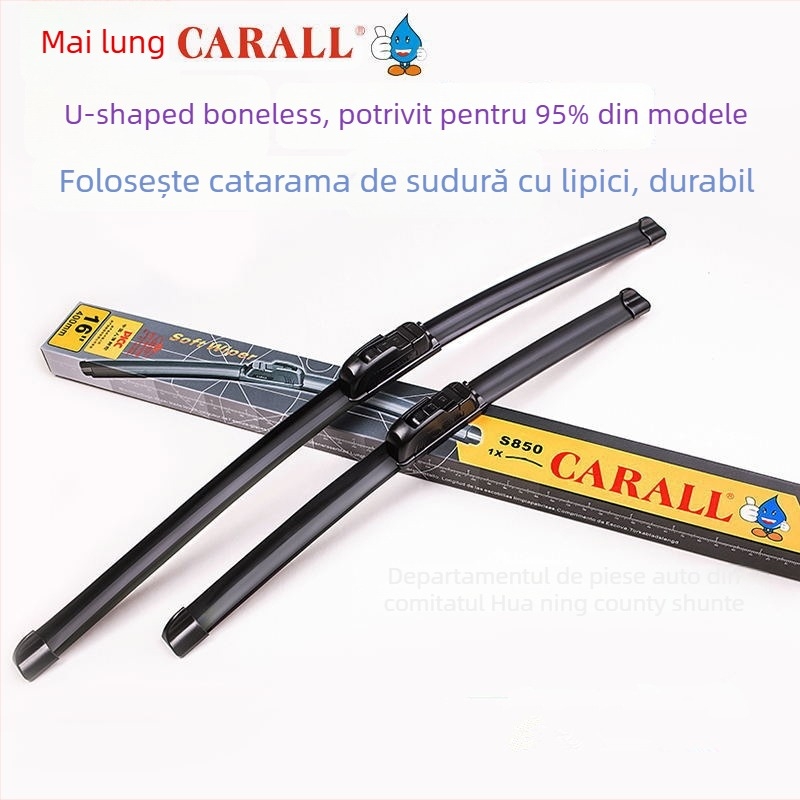 Ștergător fără ramă, cu interfață universală în formă de U, pentru mașini electrice și camioane; ștergere pe o parte