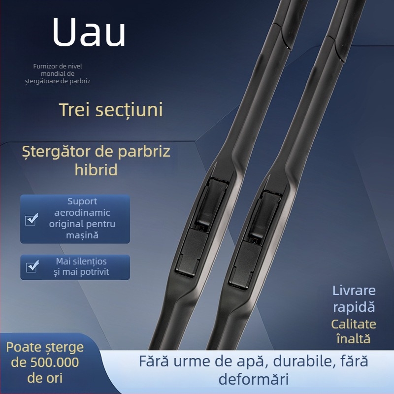 Ștergătoare auto universale în formă de U, liniștite, în trei etape