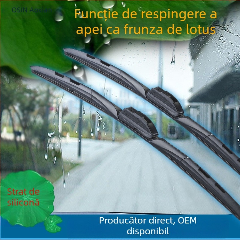 Ștergător auto cu acoperire din silicon, multifuncțional, 3- și 5-seciuni, model T191, marca PONSEE, rază de 180°, compatibil cu mai mult de 99% dintre vehicule, materiale: POM/PVC/silicon/otel