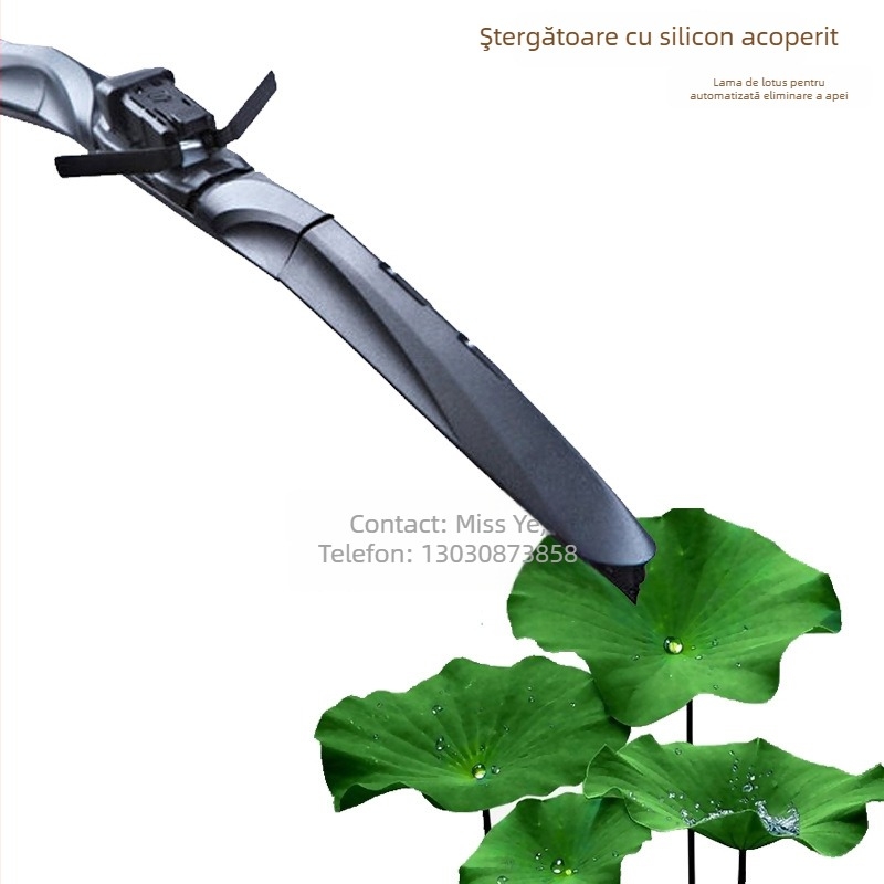 Ștergător auto cu acoperire din silicon, multifuncțional, 3- și 5-seciuni, model T191, marca PONSEE, rază de 180°, compatibil cu mai mult de 99% dintre vehicule, materiale: POM/PVC/silicon/otel