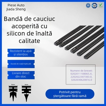 Bandă de ștergător cu acoperire din silicon, fără ramă — Piesă de schimb TTD, Ansamblu braț 650, Unghi de ștergere 180°, Modele generale