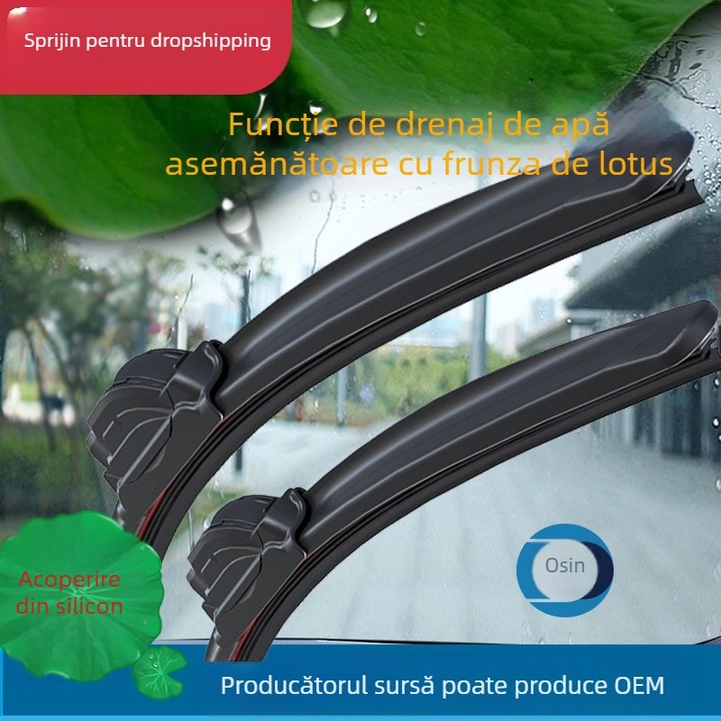 Ștergător auto fără ramă, multifuncțional — model S704A; material PC/POM/acoperire din silicon/TPR; motor 12V; rază de ștergere: completă