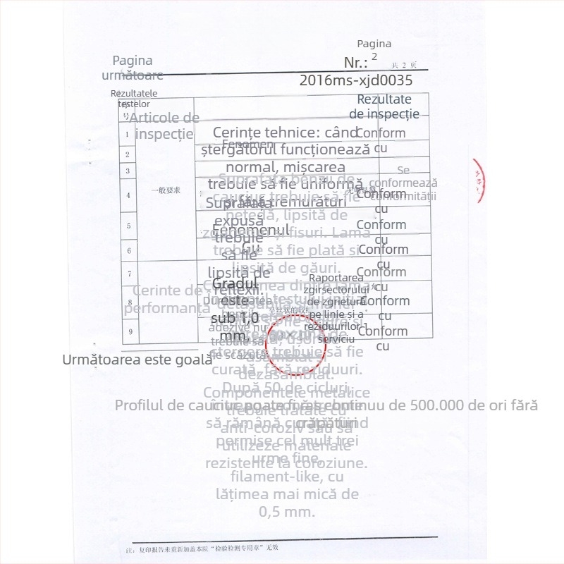Ștergător auto fără ramă, multifuncțional — model S704A; material PC/POM/acoperire din silicon/TPR; motor 12V; rază de ștergere: completă