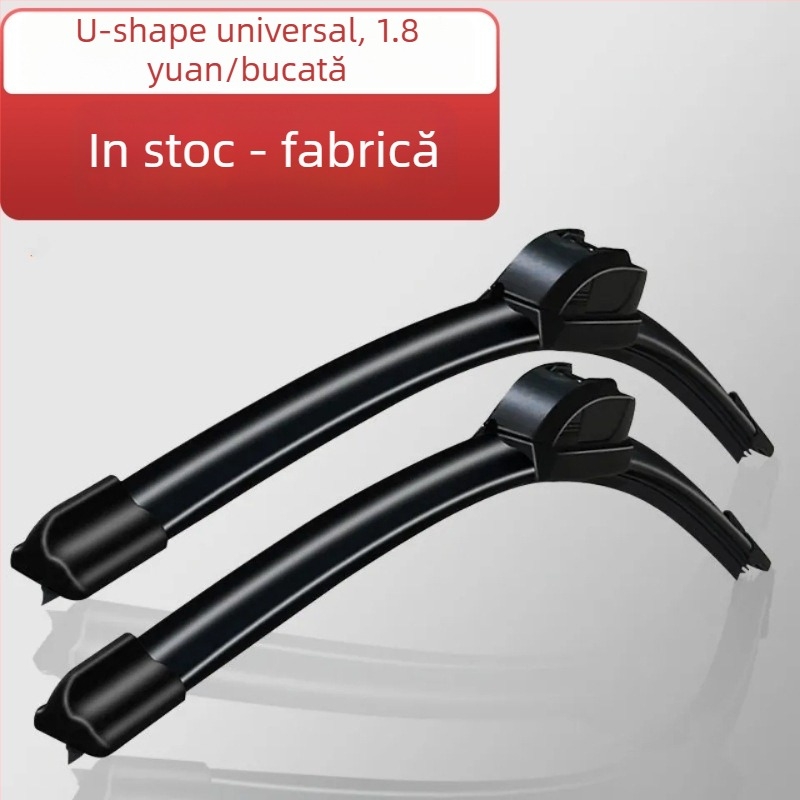 Ștergător universal fără ramă, tip U, pentru mașini, 12V, ștergere pe o parte, potrivit pentru vehicule cu trei și patru roți