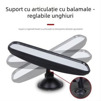 Endoscop auto cu ventuză, oglindă retrovizoare interioară, oglindă plată din sticlă, pentru mașini închise